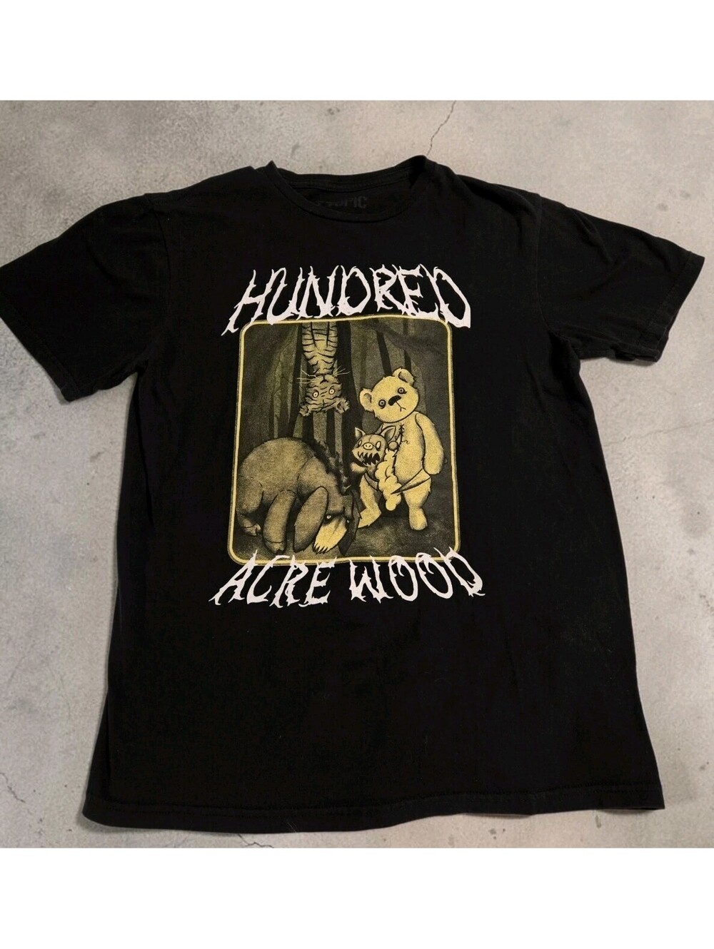 Hot Topic Haunted Hundred Acre Wood T-Shirt Black Winnie Pooh Horror Goth Sz M